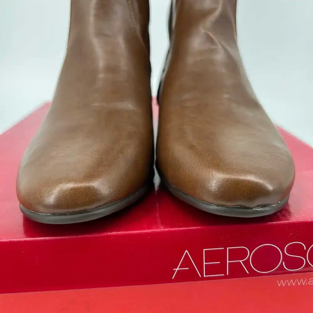 AEROSOLES Brown Wedge Over the Knee Boots | Size 9.5